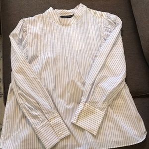 Zara stripe shirt with jeweled buttons